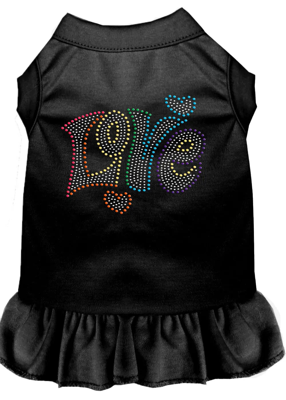 Technicolor Love Rhinestone Pet Dress Black Sm Default Title
