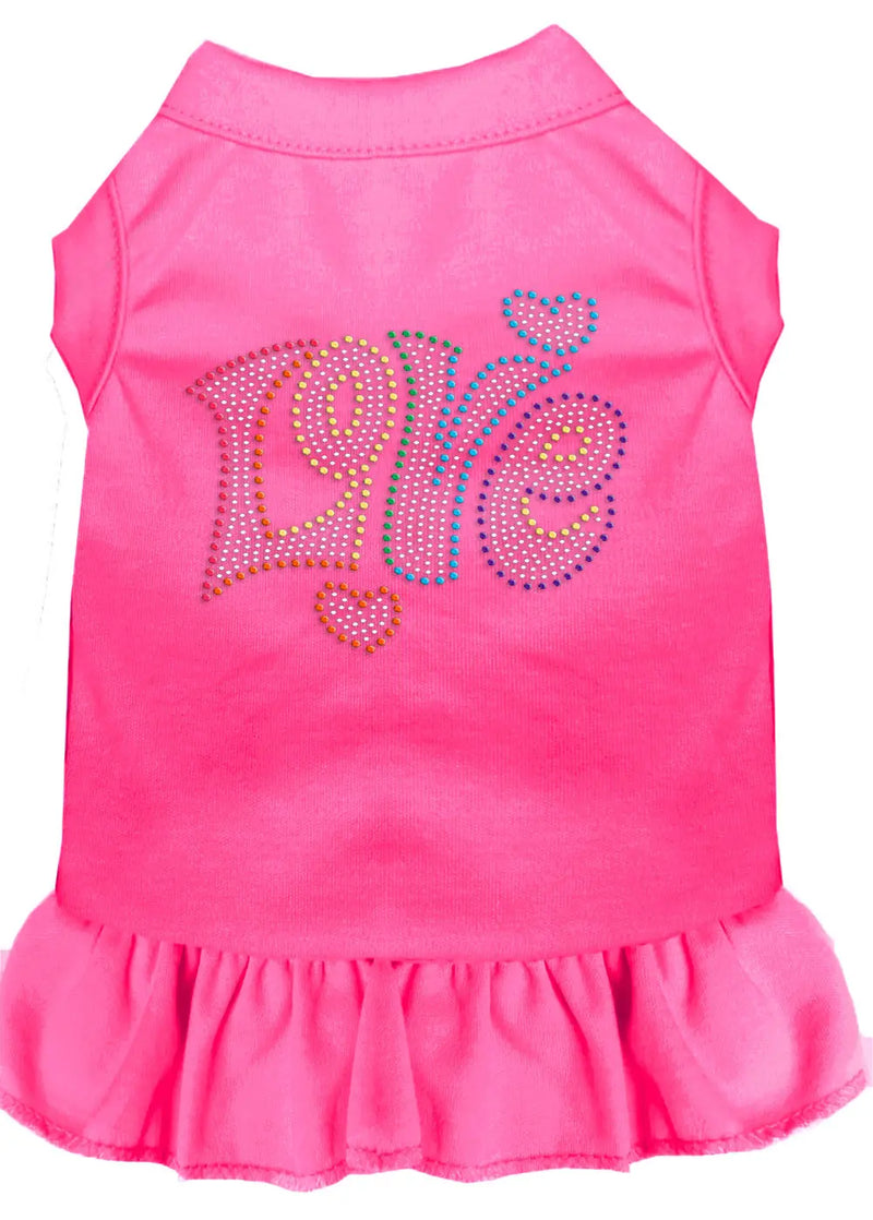 Technicolor Love Rhinestone Pet Dress Bright Pink Sm Default Title