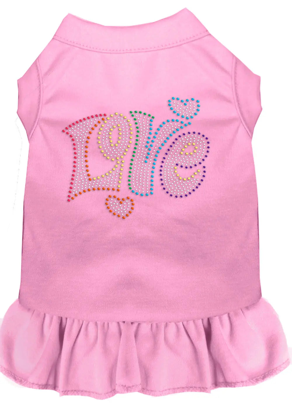 Technicolor Love Rhinestone Pet Dress Light Pink Sm Default Title
