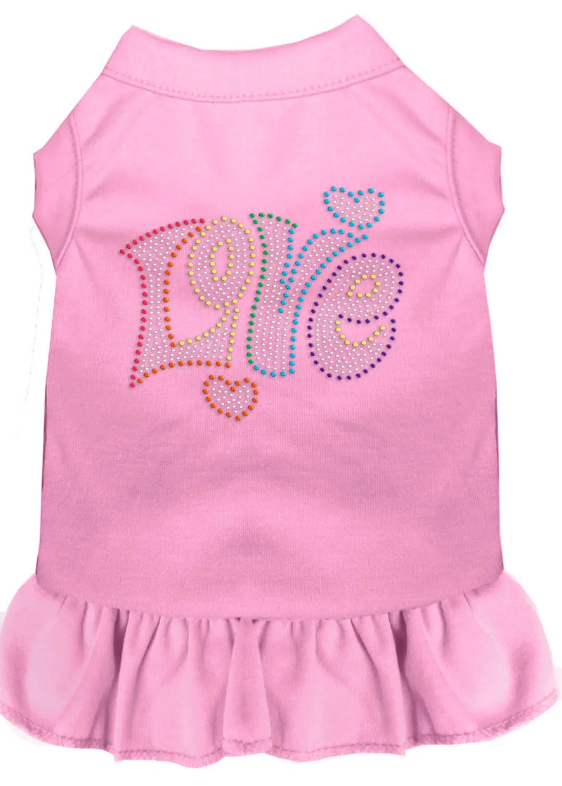 Technicolor Love Rhinestone Pet Dress Light Pink Sm Default Title