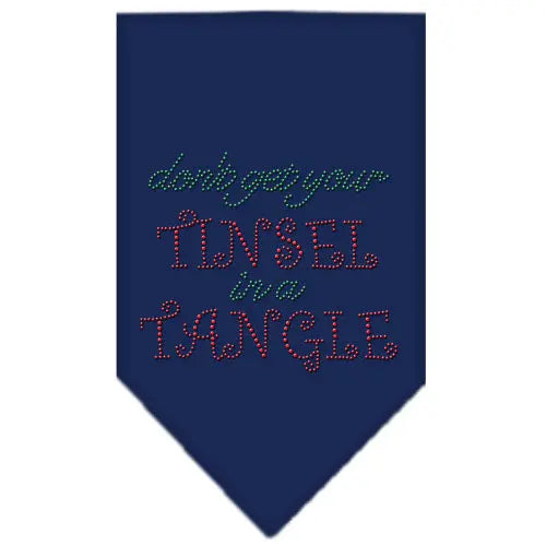Tinsel In A Tangle Rhinestone Bandana Navy Blue Small Default Title