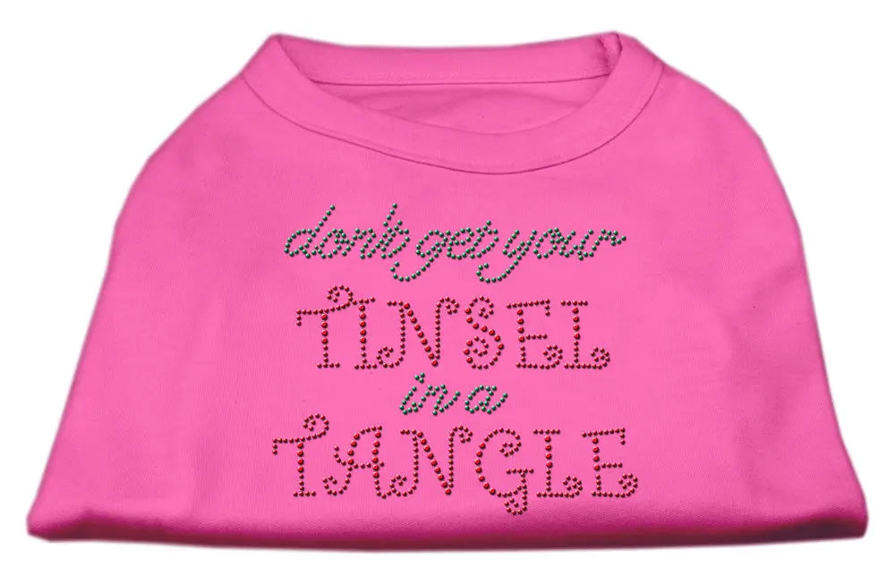Tinsel In A Tangle Rhinestone Dog Shirt Bright Pink Med Default Title