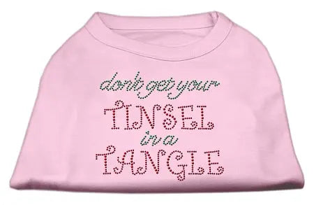 Tinsel In A Tangle Rhinestone Dog Shirt Light Pink Xxxl Default Title