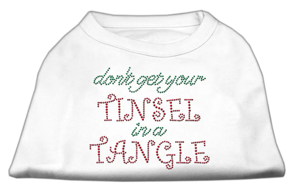Tinsel In A Tangle Rhinestone Dog Shirt White Sm Default Title