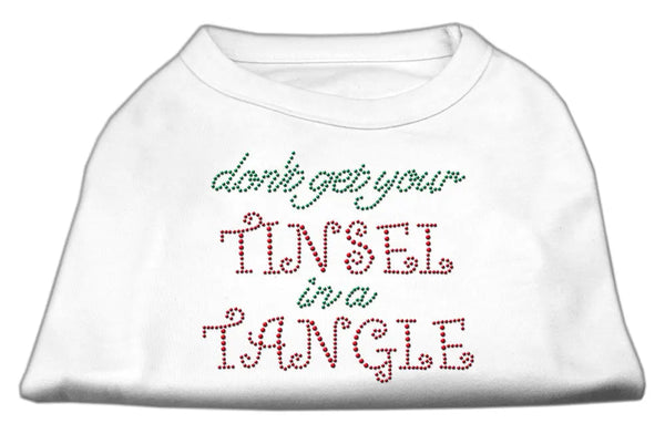 Tinsel In A Tangle Rhinestone Dog Shirt White Xxl Default Title