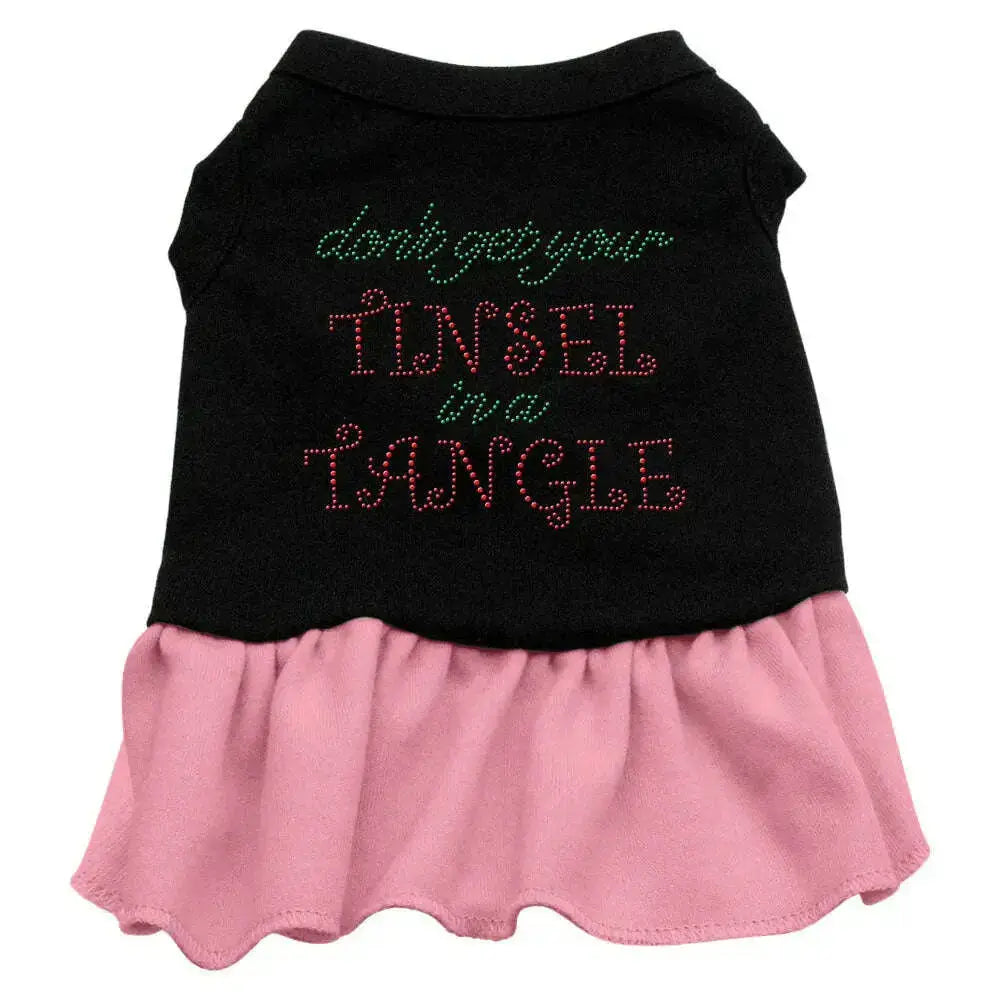 Tinsel-In-A-Tangle-Rhinestone-Dress-Black-With-Pink-Lg-GreatEagleInc-319341747