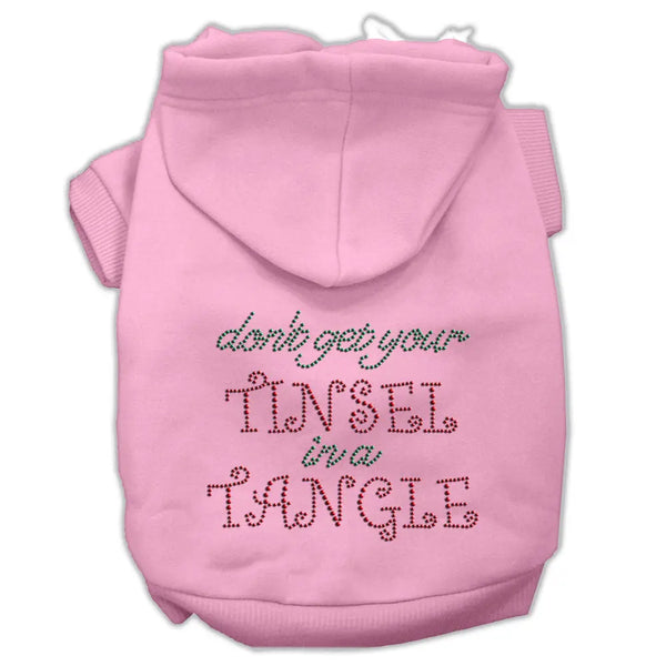 Tinsel In A Tangle Rhinestone Hoodies Pink L Default Title