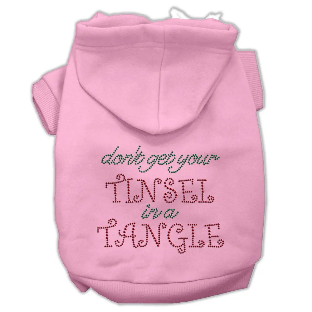 Tinsel In A Tangle Rhinestone Hoodies Pink S Default Title