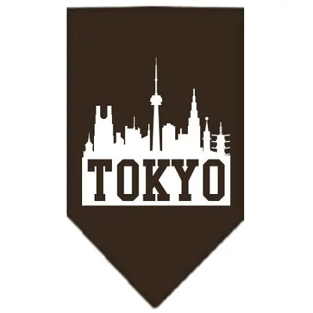 Tokyo Skyline Screen Print Bandana Cocoa Small Default Title