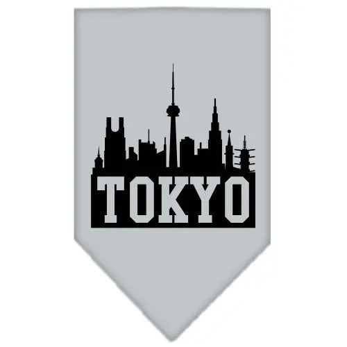 Tokyo Skyline Screen Print Bandana Grey Large Default Title