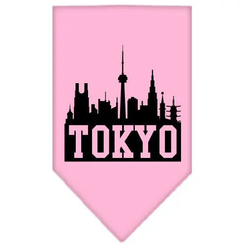 Tokyo Skyline Screen Print Bandana Light Pink Large Default Title