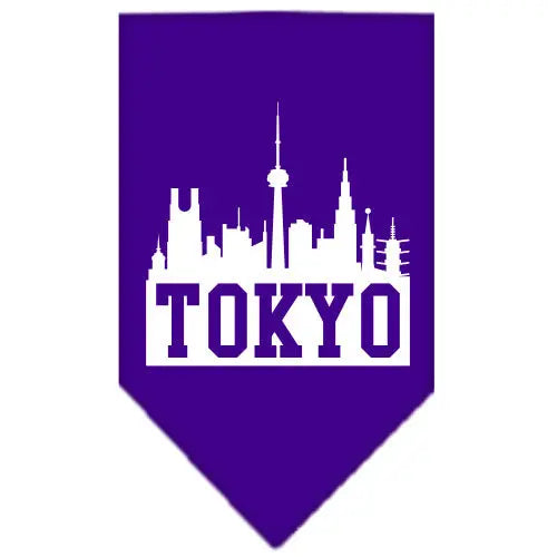 Tokyo Skyline Screen Print Bandana Purple Large Default Title