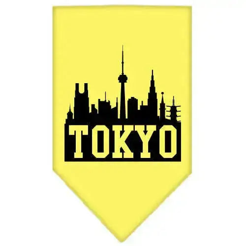 Tokyo-Skyline-Screen-Print-Bandana-Yellow-Large-GreatEagleInc-318504977