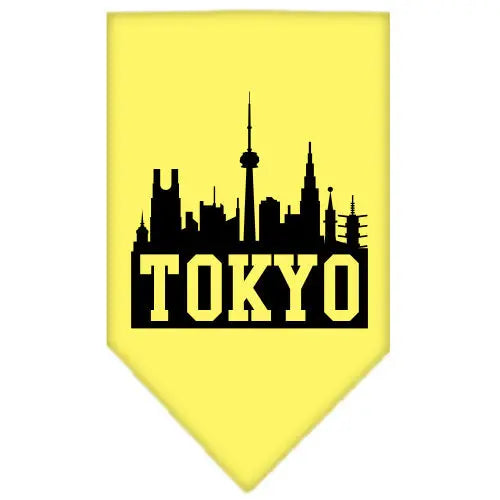 Tokyo Skyline Screen Print Bandana Yellow Small Default Title
