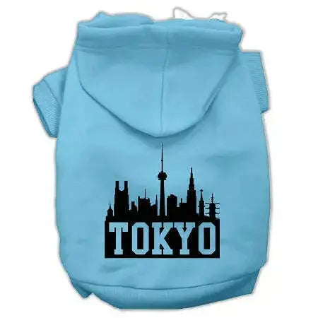 Tokyo-Skyline-Screen-Print-Pet-Hoodies-Baby-Blue-Size-Med-GreatEagleInc-319742694