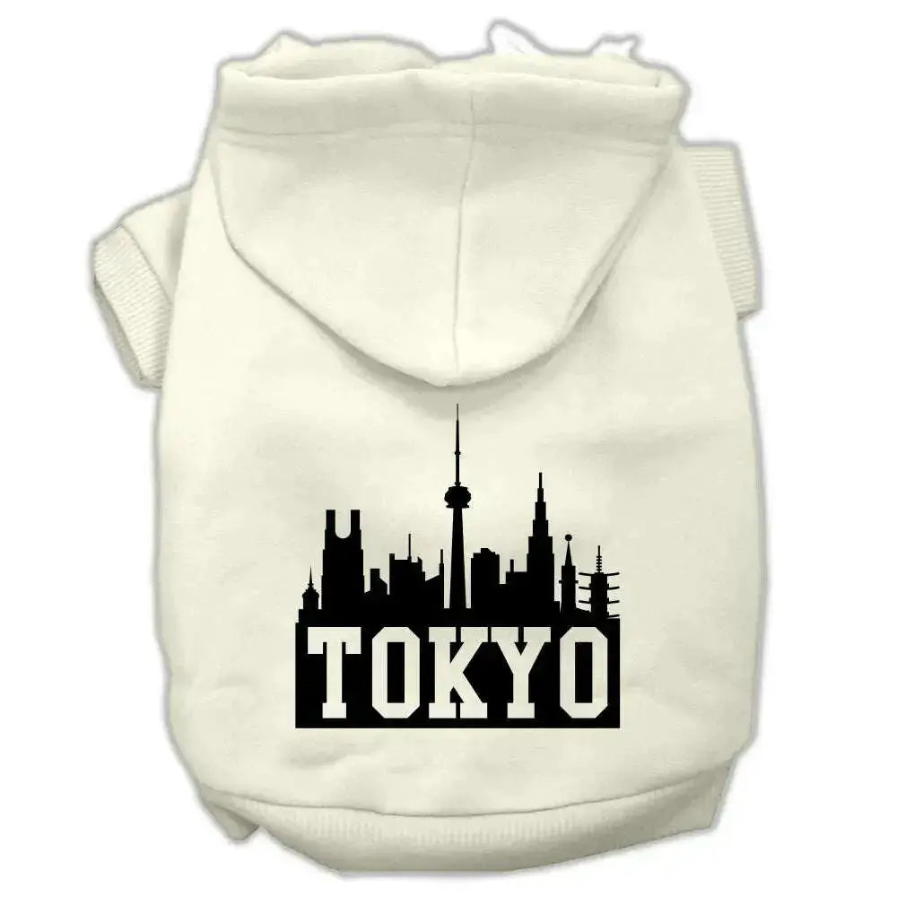 Tokyo-Skyline-Screen-Print-Pet-Hoodies-Cream-Size-Sm-GreatEagleInc-319741847