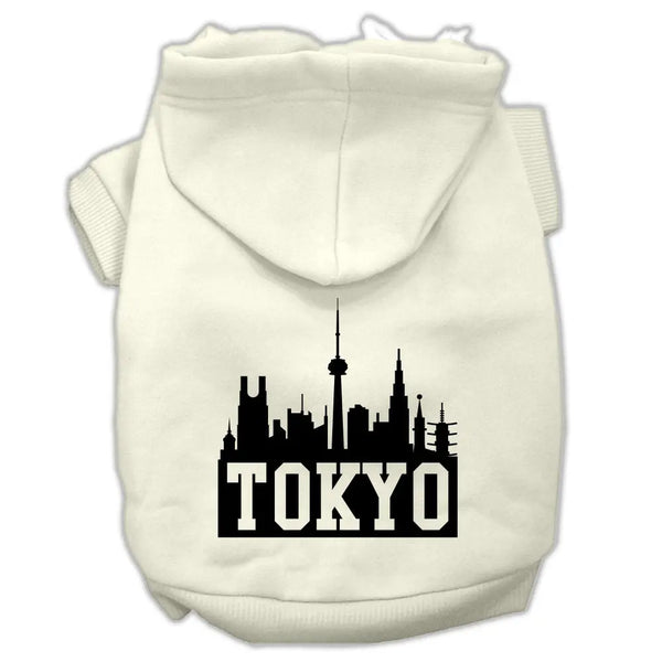 Tokyo Skyline Screen Print Pet Hoodies Cream Size Xxl Default Title