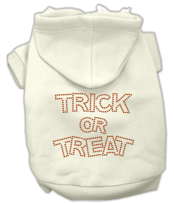 Trick Or Treat Rhinestone Hoodies Cream M Default Title