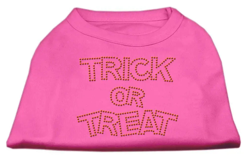 Trick-Or-Treat-Rhinestone-Shirts-Bright-Pink-Xxl-GreatEagleInc-319096164