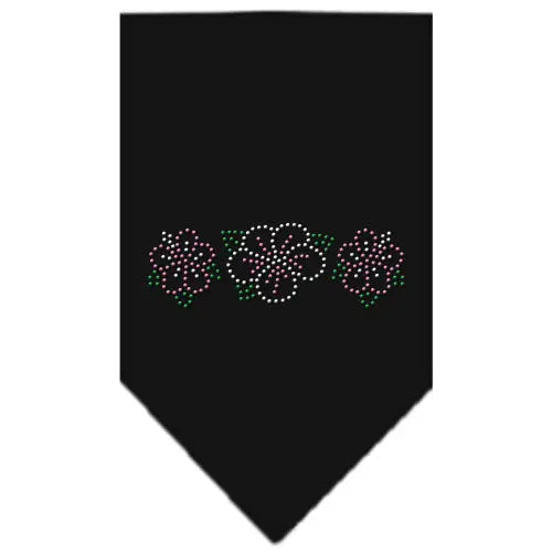 Tropical Flower Rhinestone Bandana Black Large Default Title