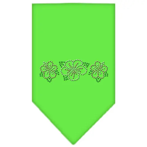 Tropical Flower Rhinestone Bandana Lime Green Large Default Title