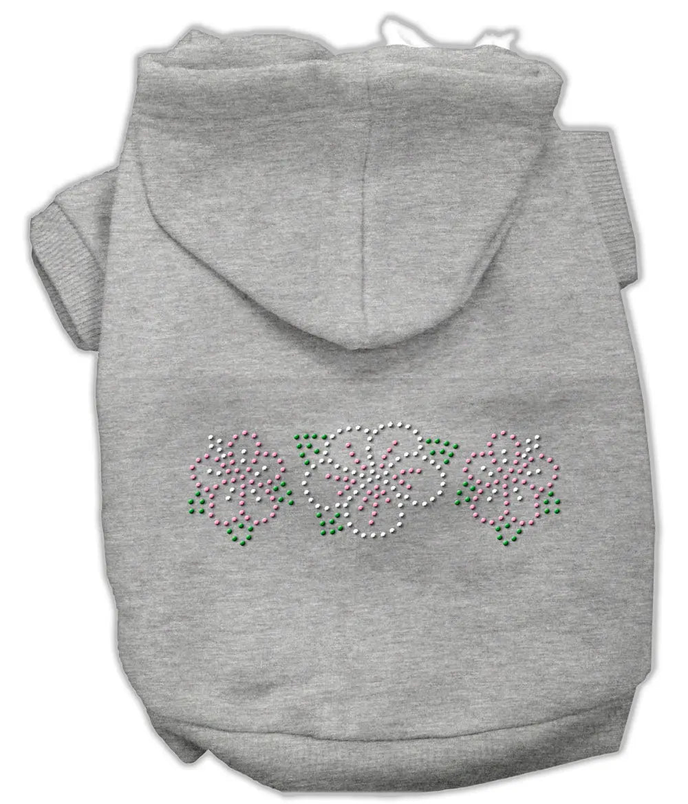 Tropical Flowers Rhinestone Hoodies Grey Xxxl Default Title