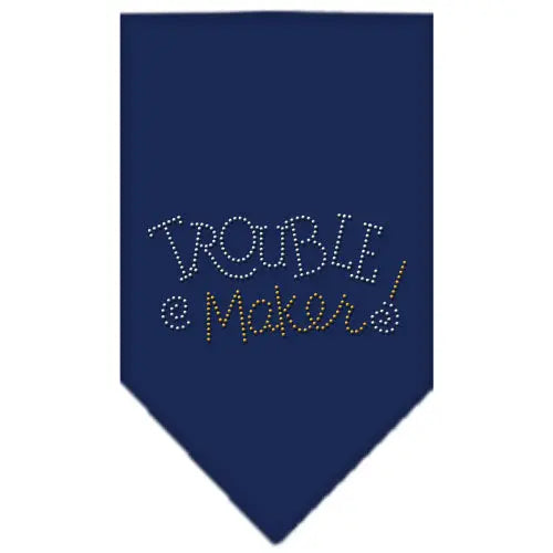 Trouble Maker Rhinestone Bandana Navy Blue Large Default Title