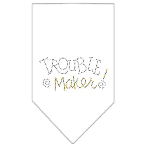 Trouble Maker Rhinestone Bandana White Large Default Title