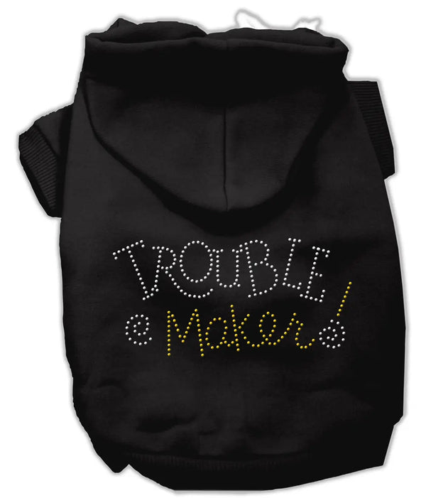 Trouble Maker Rhinestone Hoodies Black M Default Title