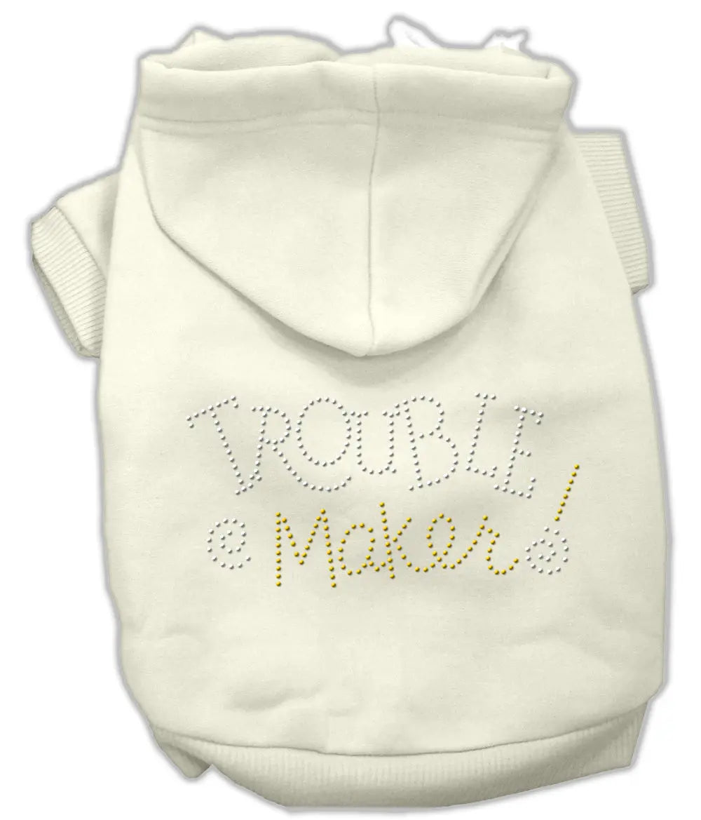 Trouble Maker Rhinestone Hoodies Cream Xl Default Title