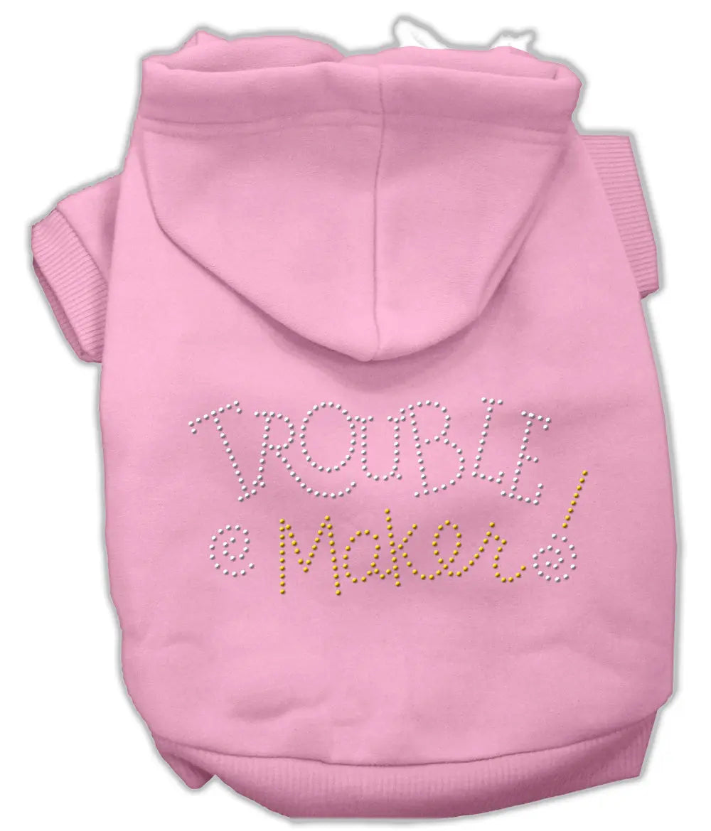 Trouble Maker Rhinestone Hoodies Pink Xs Default Title