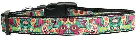 Turquoise-Paisley-Nylon-Dog-Collar-Sm-GreatEagleInc-318845474