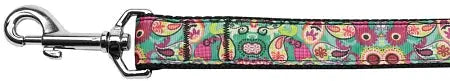 Turquoise Paisley Nylon Dog Leash 3/8 Inch Wide 6ft Long Default Title
