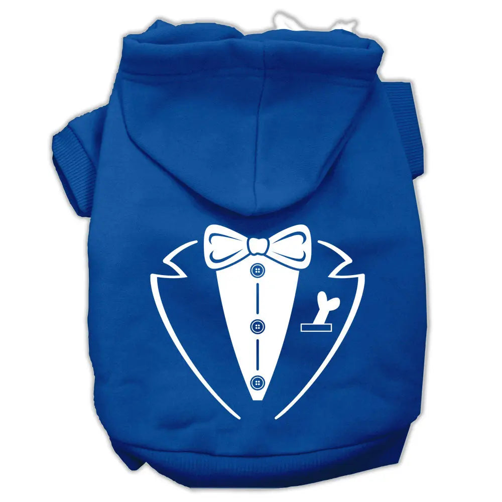 Tuxedo Screen Print Pet Hoodies Blue Size Med Default Title