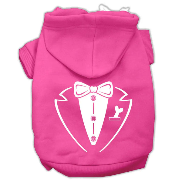 Tuxedo Screen Print Pet Hoodies Bright Pink Size Lg Default Title