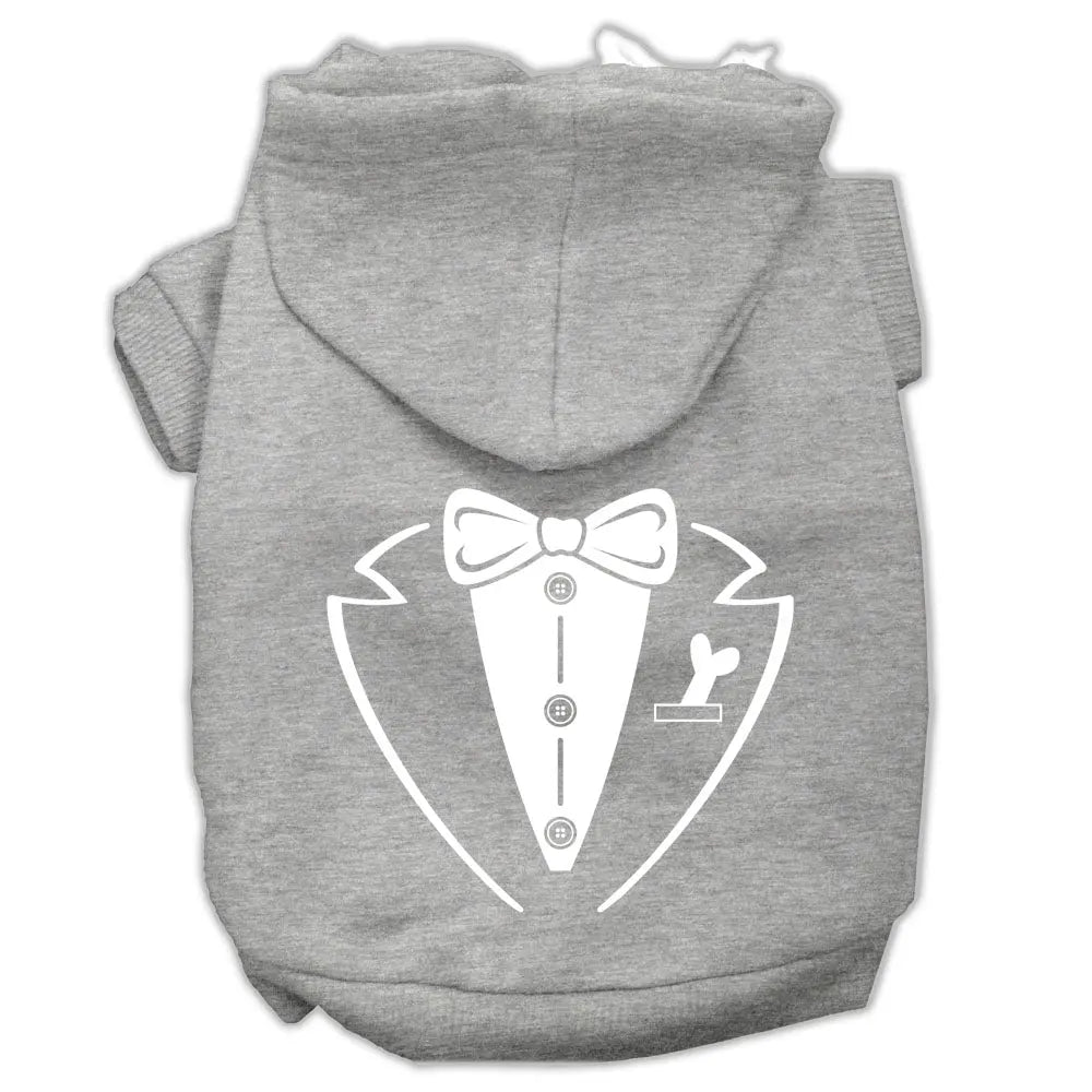 Tuxedo Screen Print Pet Hoodies Grey Size Xl Default Title