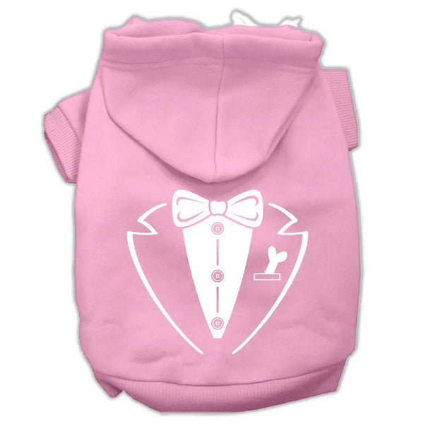 Tuxedo Screen Print Pet Hoodies Light Pink Size Xl Default Title