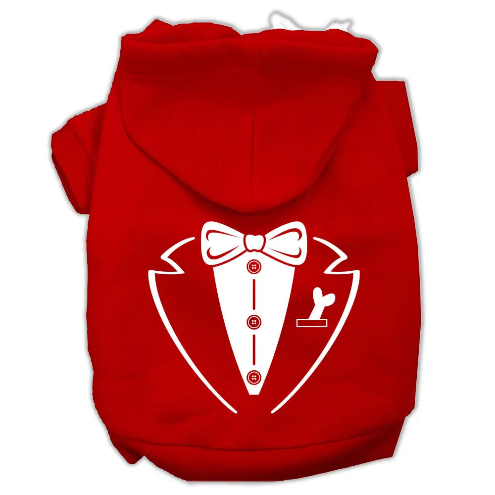 Tuxedo Screen Print Pet Hoodies Red Size Lg Default Title
