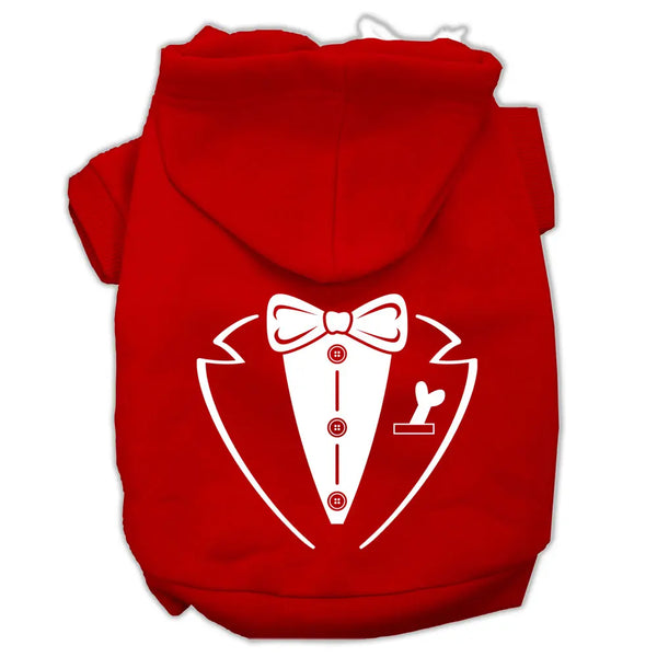 Tuxedo Screen Print Pet Hoodies Red Size Xxxl Default Title