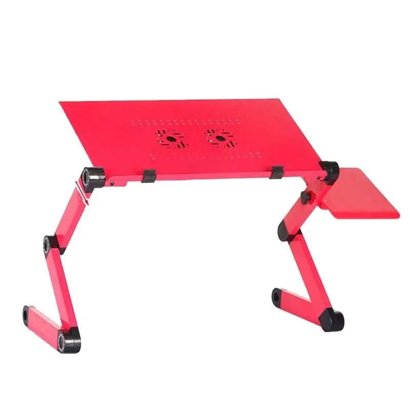 Two Fan Laptop Desks Portable Adjustable Foldable Laptop Notebook Lap PC Folding Desk Table Vented Stand Bed Tray - GreatEagleInc