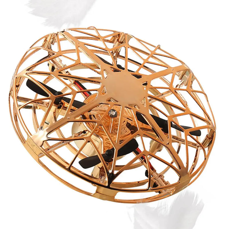 Ufo Induction Aircraft Infraed Hand Sensing Mini Drone Anti-collision Hand Operated Four-axis Flying Saucer Kids Helicopter Toys Gold