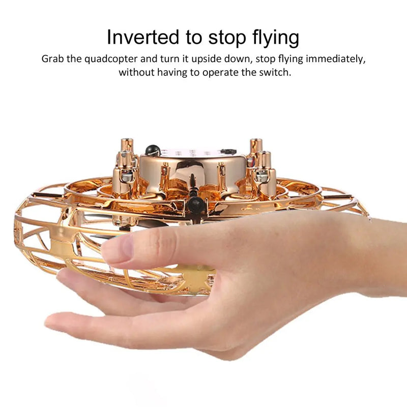Ufo Induction Aircraft Infraed Hand Sensing Mini Drone Anti-collision Hand Operated Four-axis Flying Saucer Kids Helicopter Toys