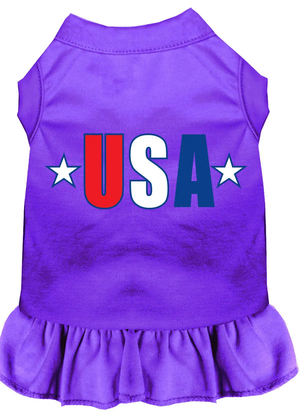 Usa Star Screen Print Dress Purple Xl Default Title