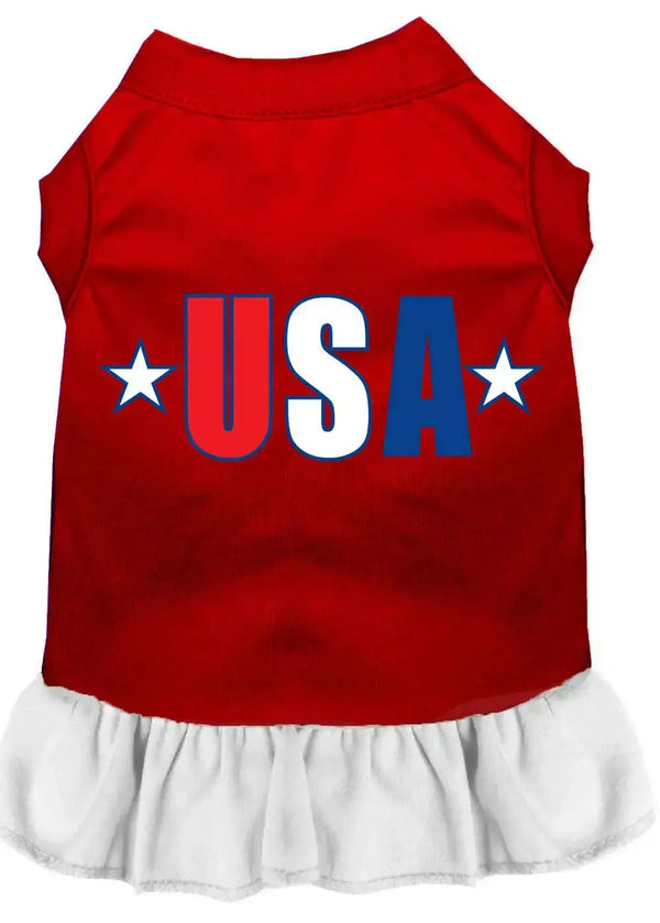 Usa-Star-Screen-Print-Dress-Red-With-White-Xxl-GreatEagleInc-318933470