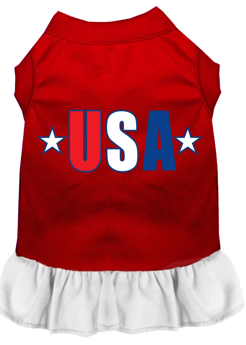 Usa Star Screen Print Dress Red With White Xxl Default Title