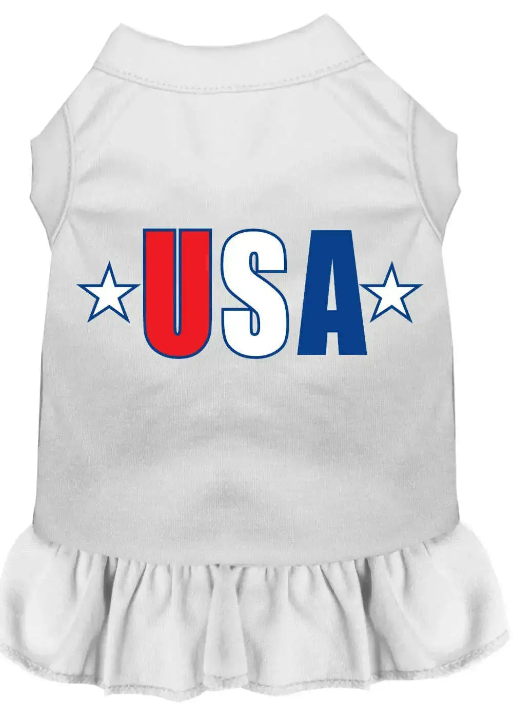 Usa-Star-Screen-Print-Dress-White-Xxl-GreatEagleInc-318933537