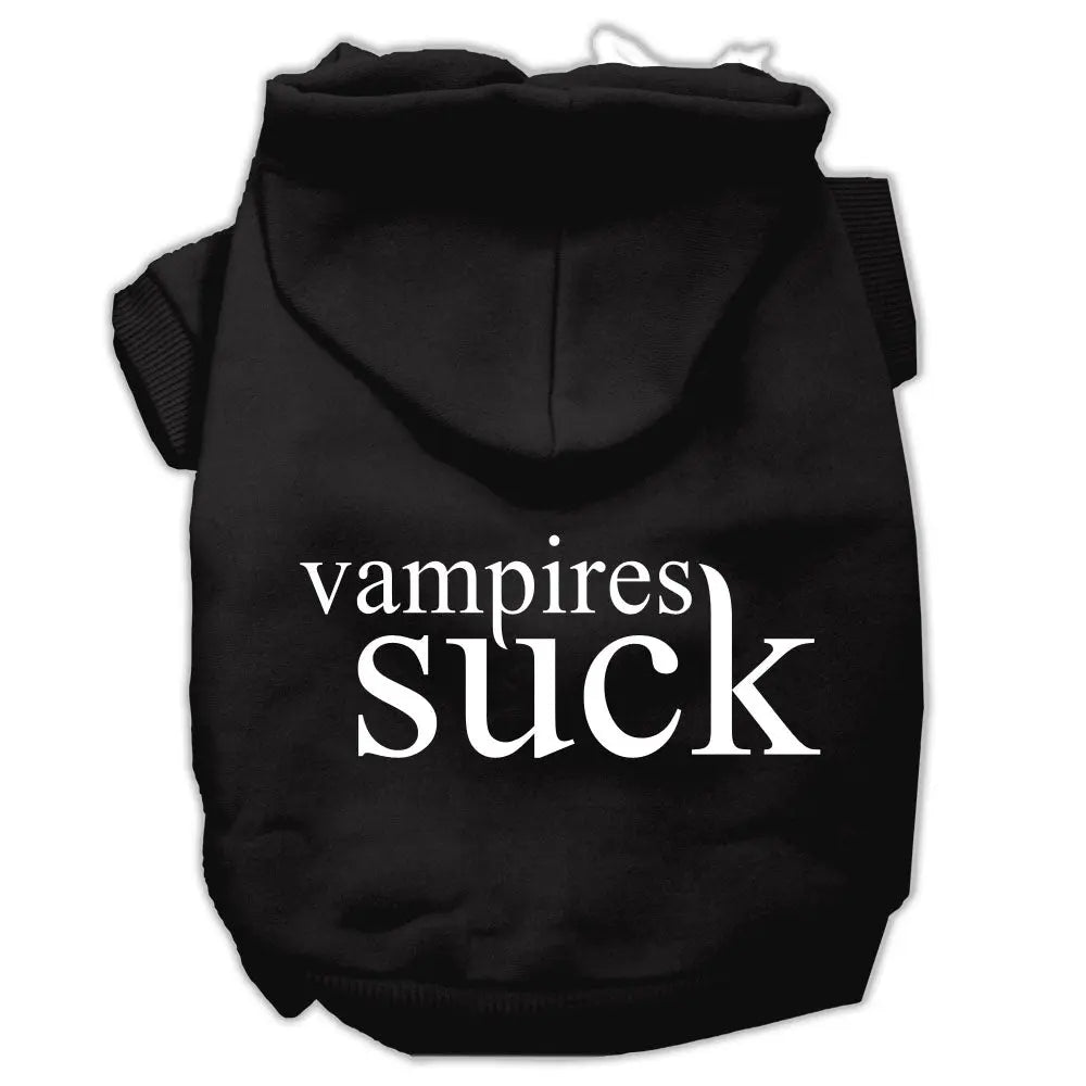 Vampires Suck Screen Print Pet Hoodies Black Size M Default Title