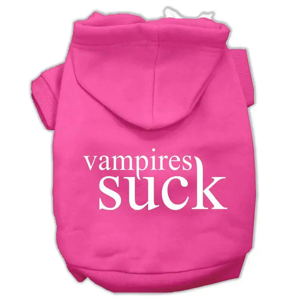 Vampires-Suck-Screen-Print-Pet-Hoodies-Bright-Pink-Size-S-GreatEagleInc-319457460