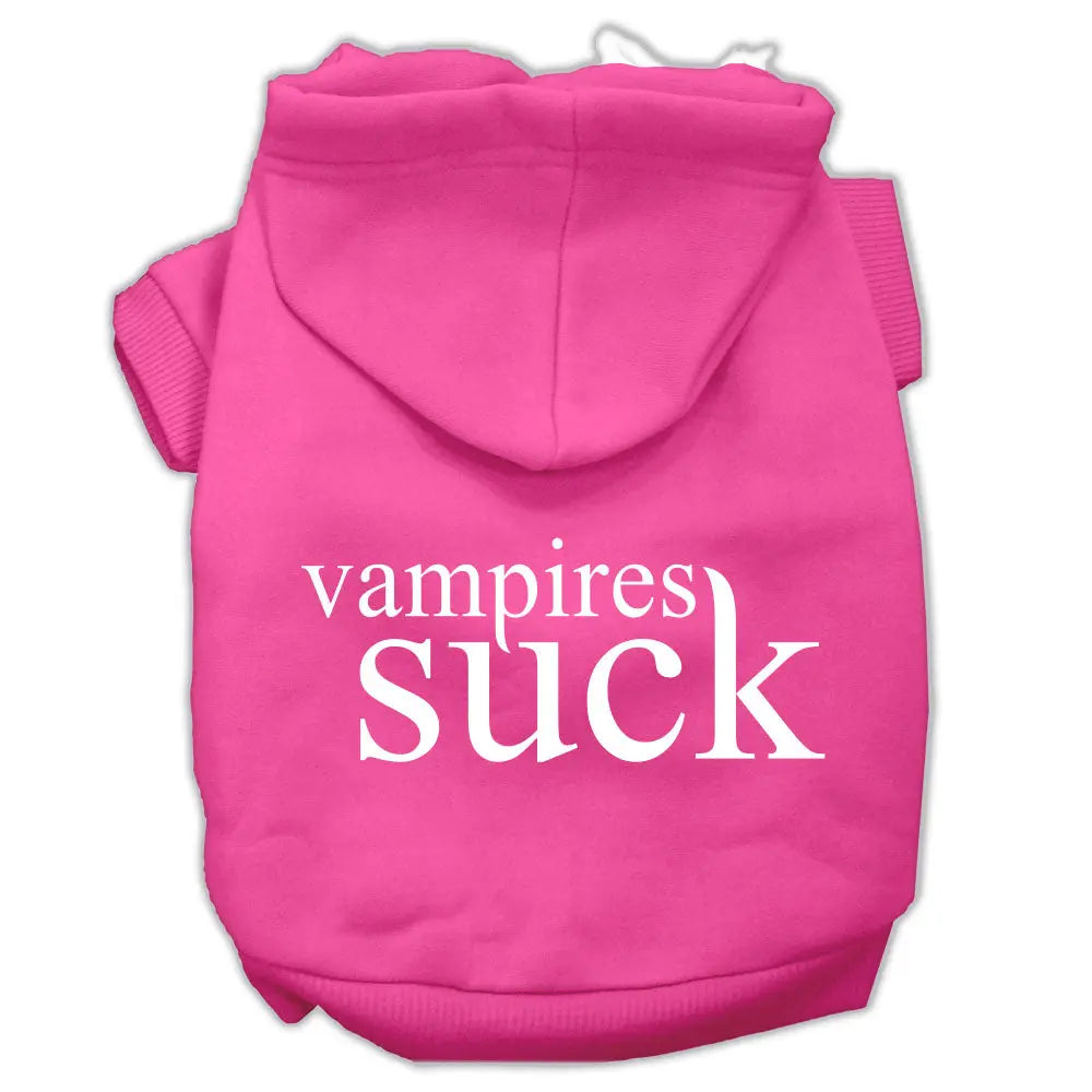 Vampires Suck Screen Print Pet Hoodies Bright Pink Size Xxxl Default Title