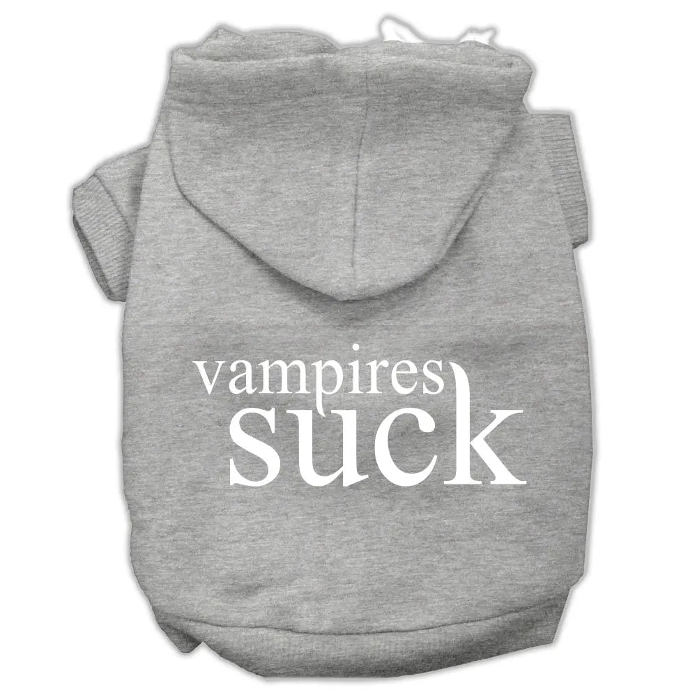 Vampires Suck Screen Print Pet Hoodies Grey Size L Default Title